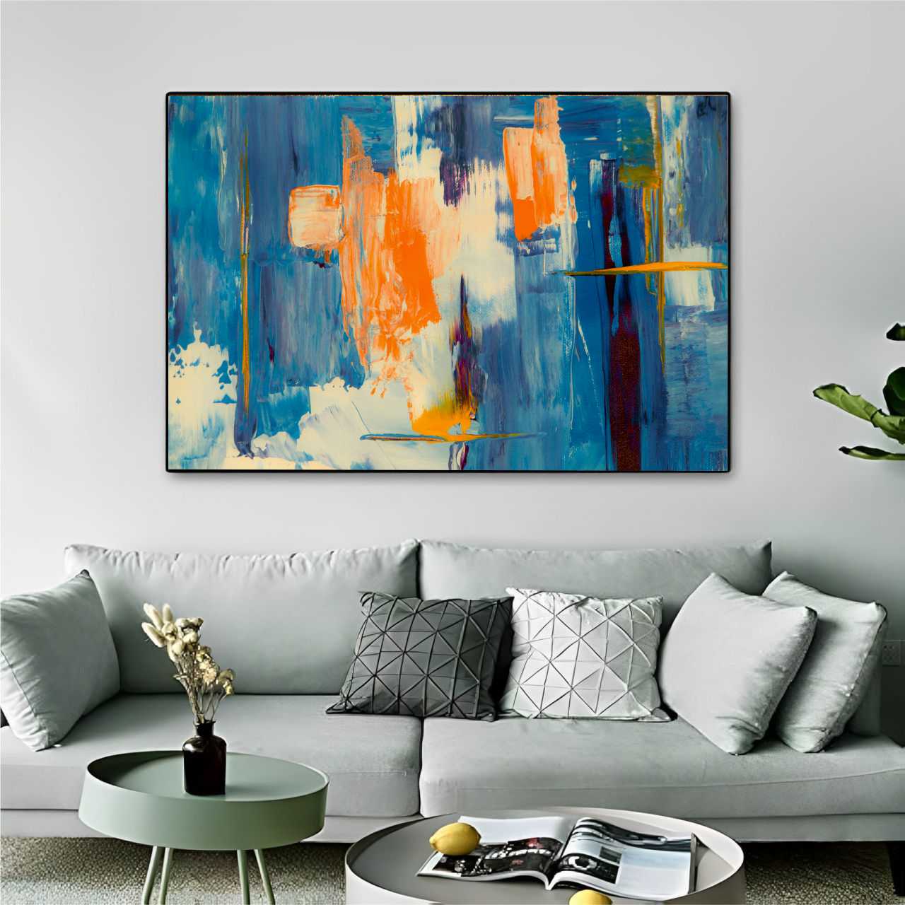 Quadro Decorativo Abstrato Pinceladas Artisticas Coloridas